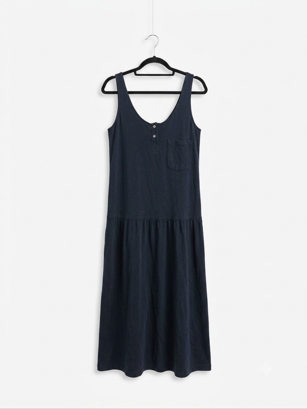 Vintage 90s GAP Made in USA Drop Waist Tank Henley Maxi Dress |